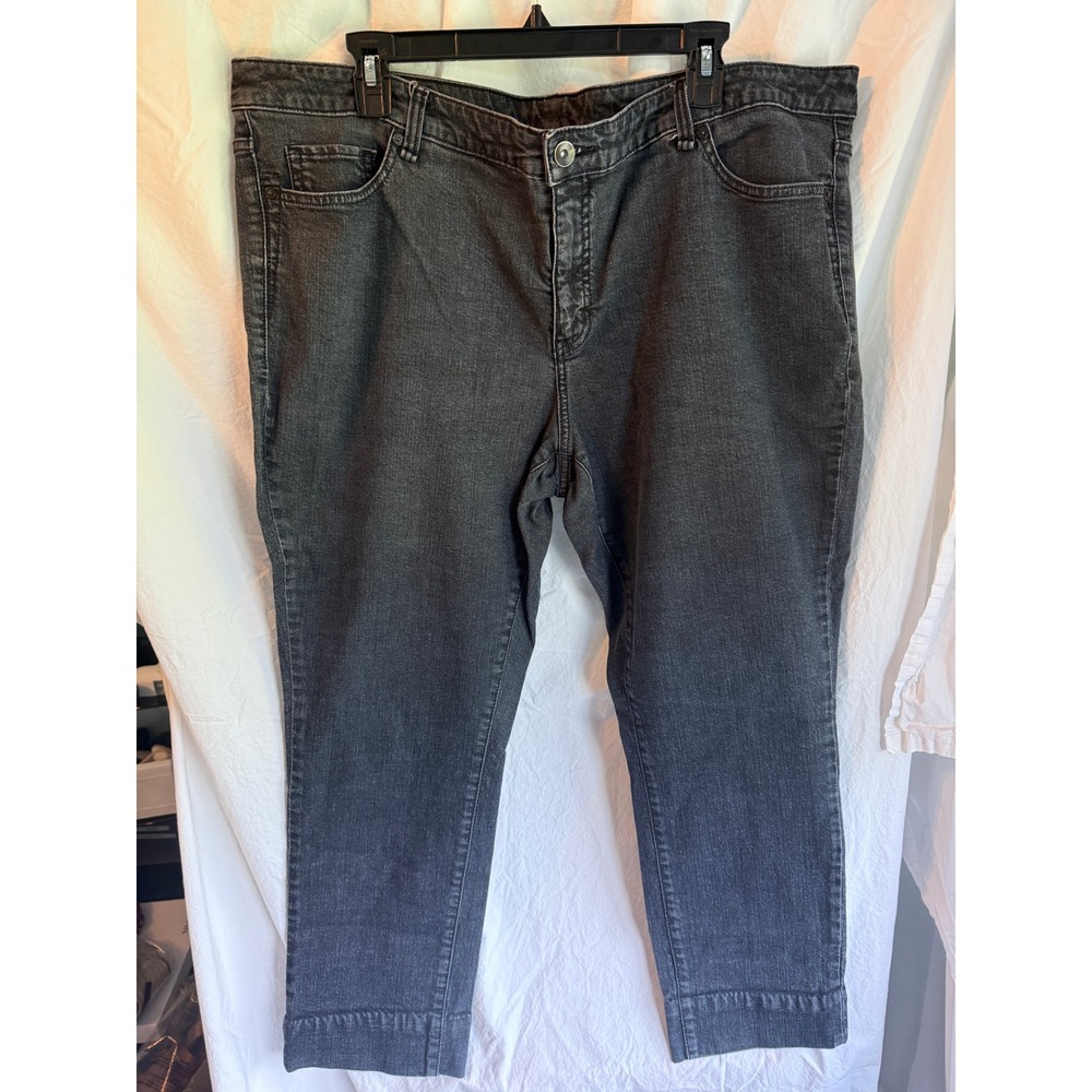 Old‎ Navy Slim Straight Jeans Plus Size 22W Washed Black Denim Stretch Pants